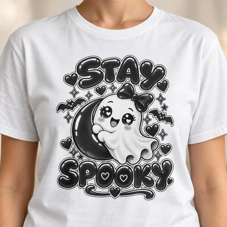 Ghost Halloween Shirt – Cute Stay Spooky Moon Tee