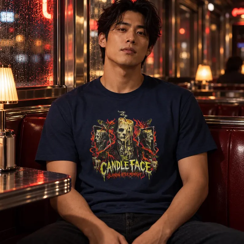 The Candleface Skull Shirt – Gothic Punk Horror Graphic Tee