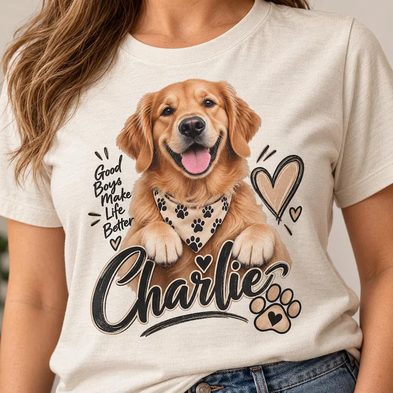 Golden Retriever Shirt – Personalized Name Dog Lover T-Shirt