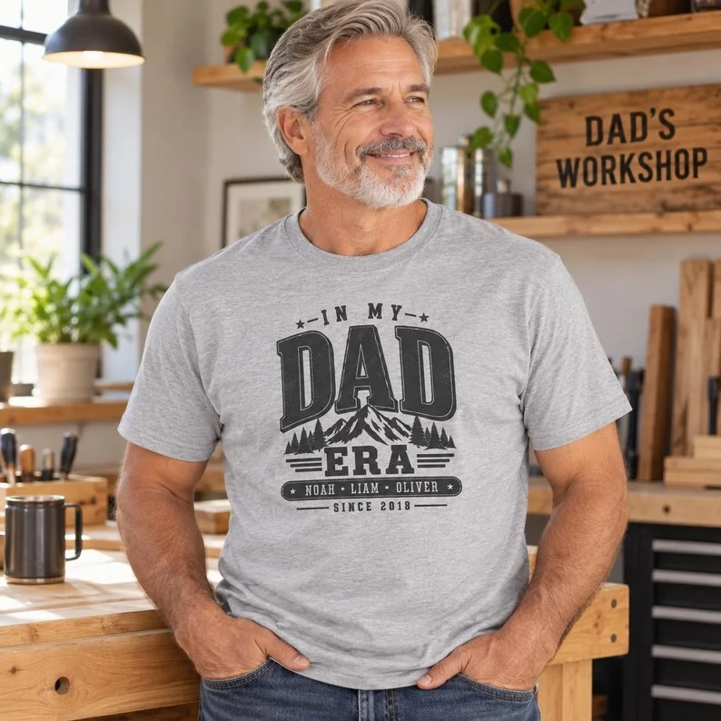 In My Dad Era Shirt – Personalized Kids Names and Year Tee